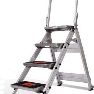 Little Giant Ladder Systems 10410BA Safety Step Ladder Four Step with Bar, 2 x 11-Inch