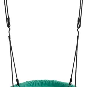 Machrus Swingan 37.5" Super Fun Nest Swing With Adjustable Ropes - Solid Fabric Seat Design - Green