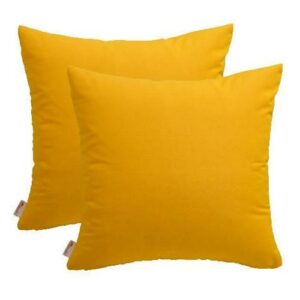 RSH Décor Indoor Outdoor Sunbrella Set of 2 Square Pillows 24" x 24", Canvas Sunflower Yellow