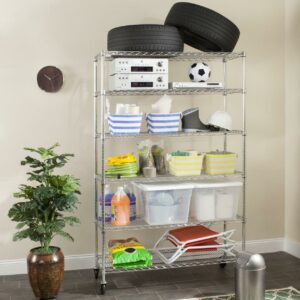 SAFAVIEH Juliet 6-Tier Heavy Duty Chrome Wire Shelf Chrome