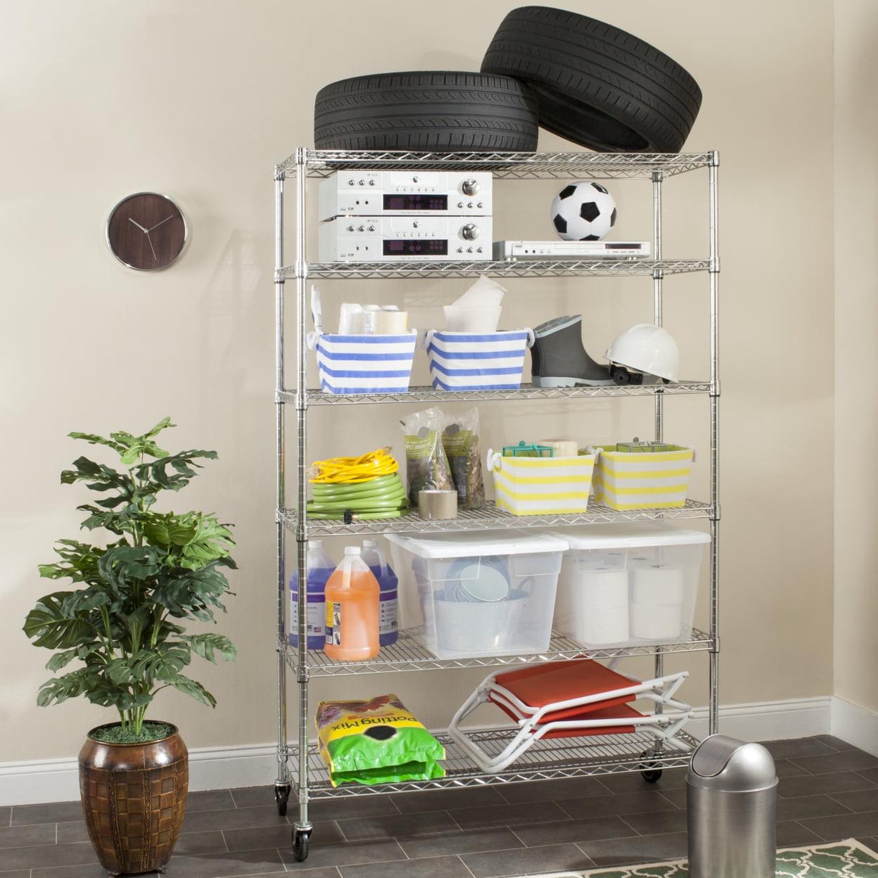 SAFAVIEH Juliet 6-Tier Heavy Duty Chrome Wire Shelf Chrome