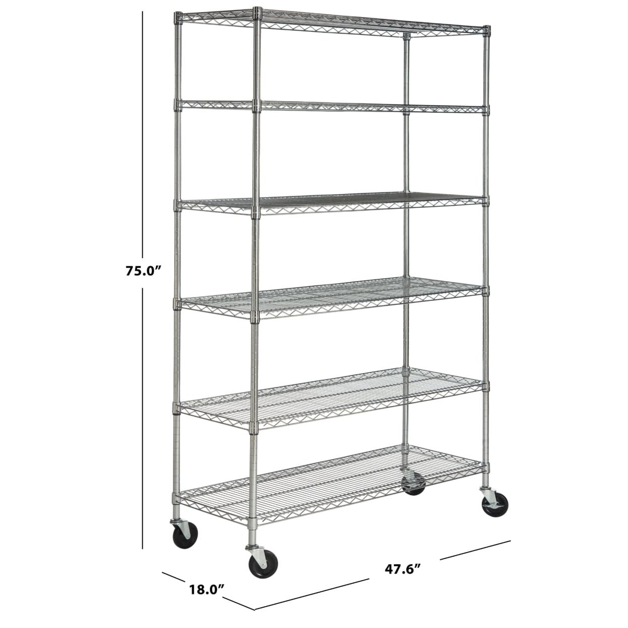 SAFAVIEH Juliet 6-Tier Heavy Duty Chrome Wire Shelf Chrome - Image 4