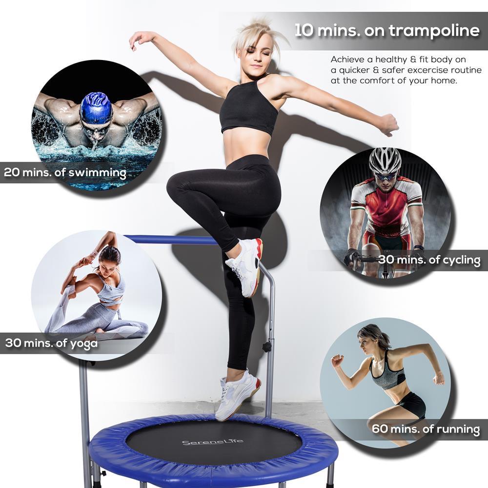 SereneLife 40 Inch Portable Highly Elastic Jumping Sports Trampoline, Adult Size - Image 5