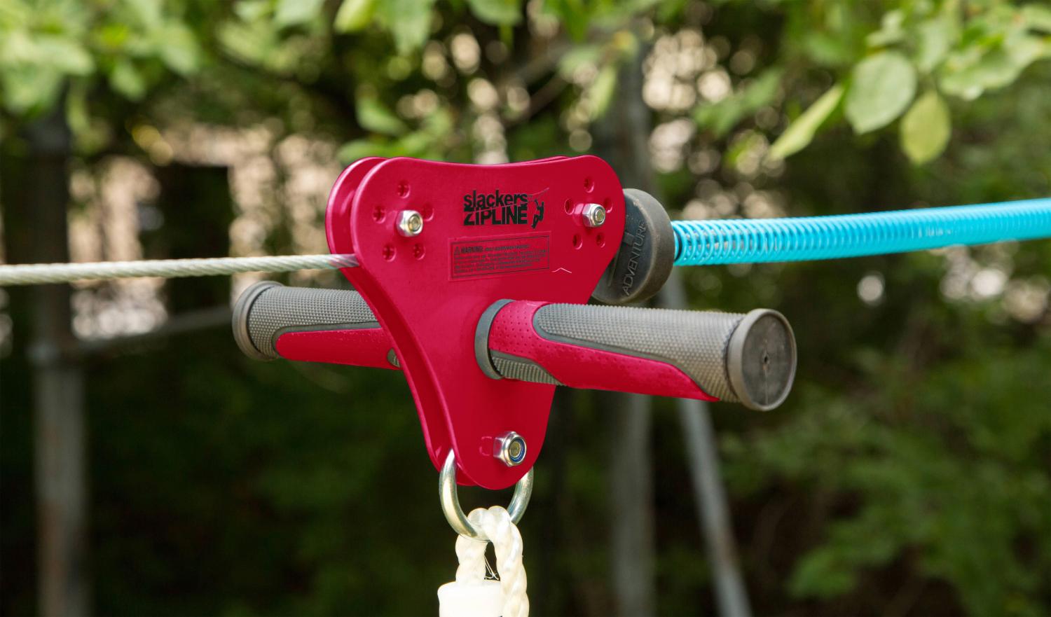 Slackers 90' Zipline Kit with Seat and Bonus Spring Brake System Including Premium Zipline Safety Features - Image 3