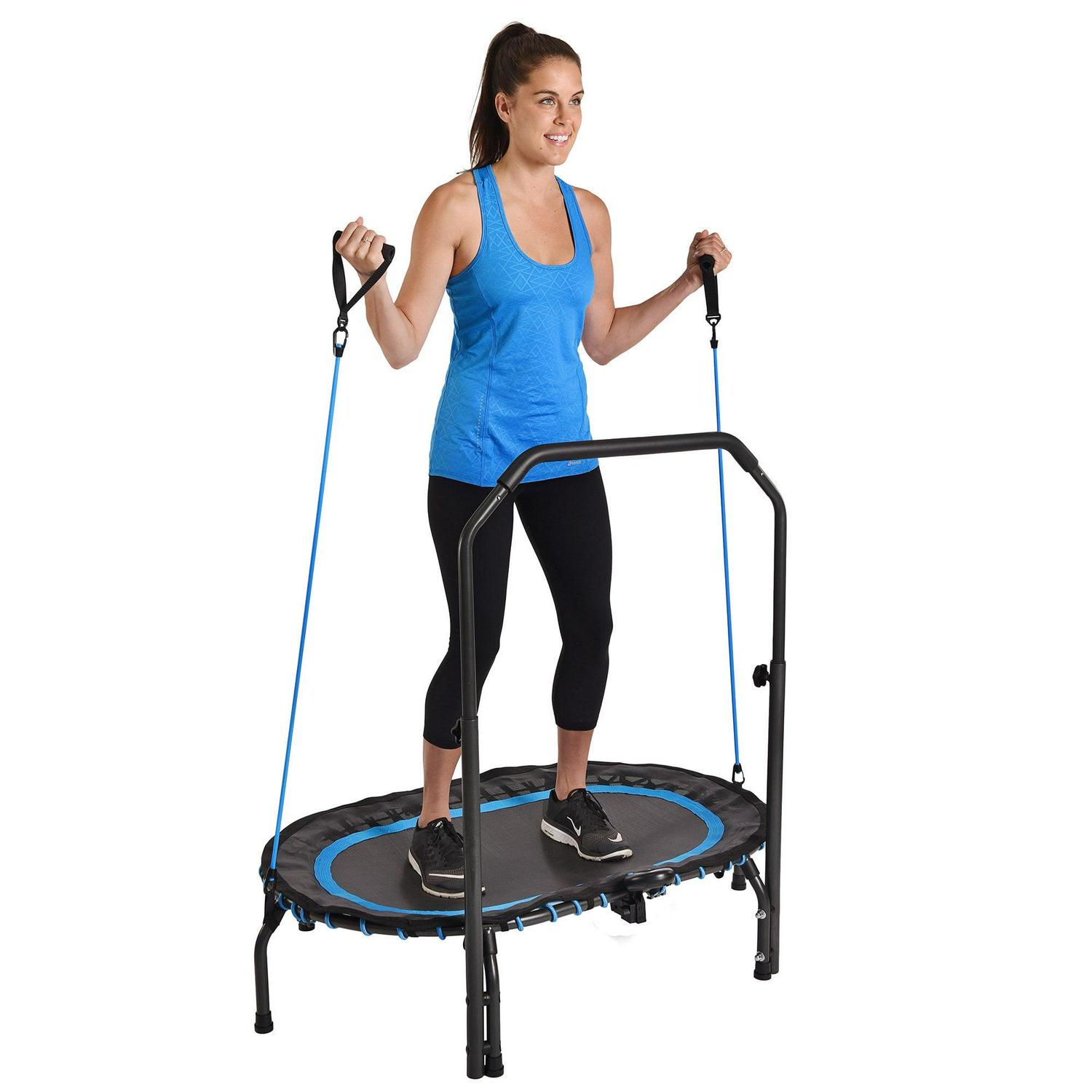 Stamina InTone Oval Fitness Rebounder Trampoline for Cardio with Handlebars - Image 2