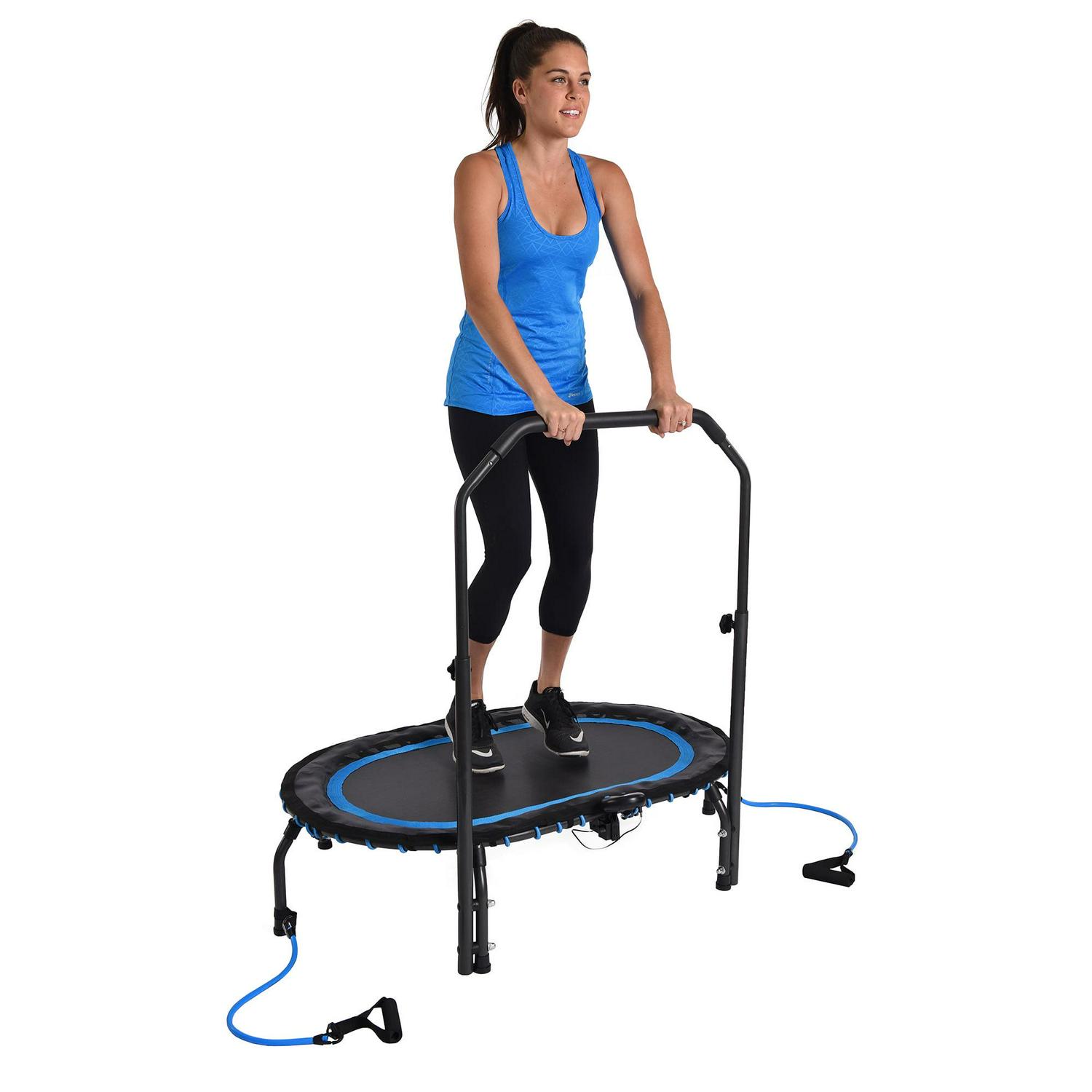 Stamina InTone Oval Fitness Rebounder Trampoline for Cardio with Handlebars - Image 3
