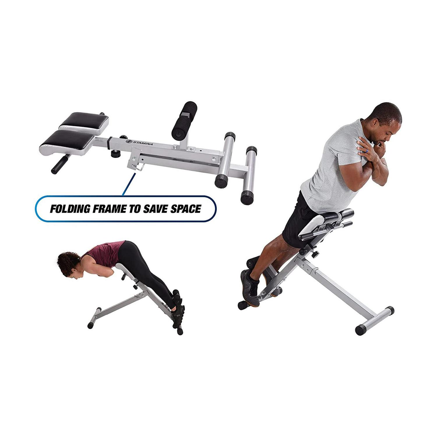 Stamina Products Adjustable Hyperextension Padded Fitness Exercise Bench - Image 7