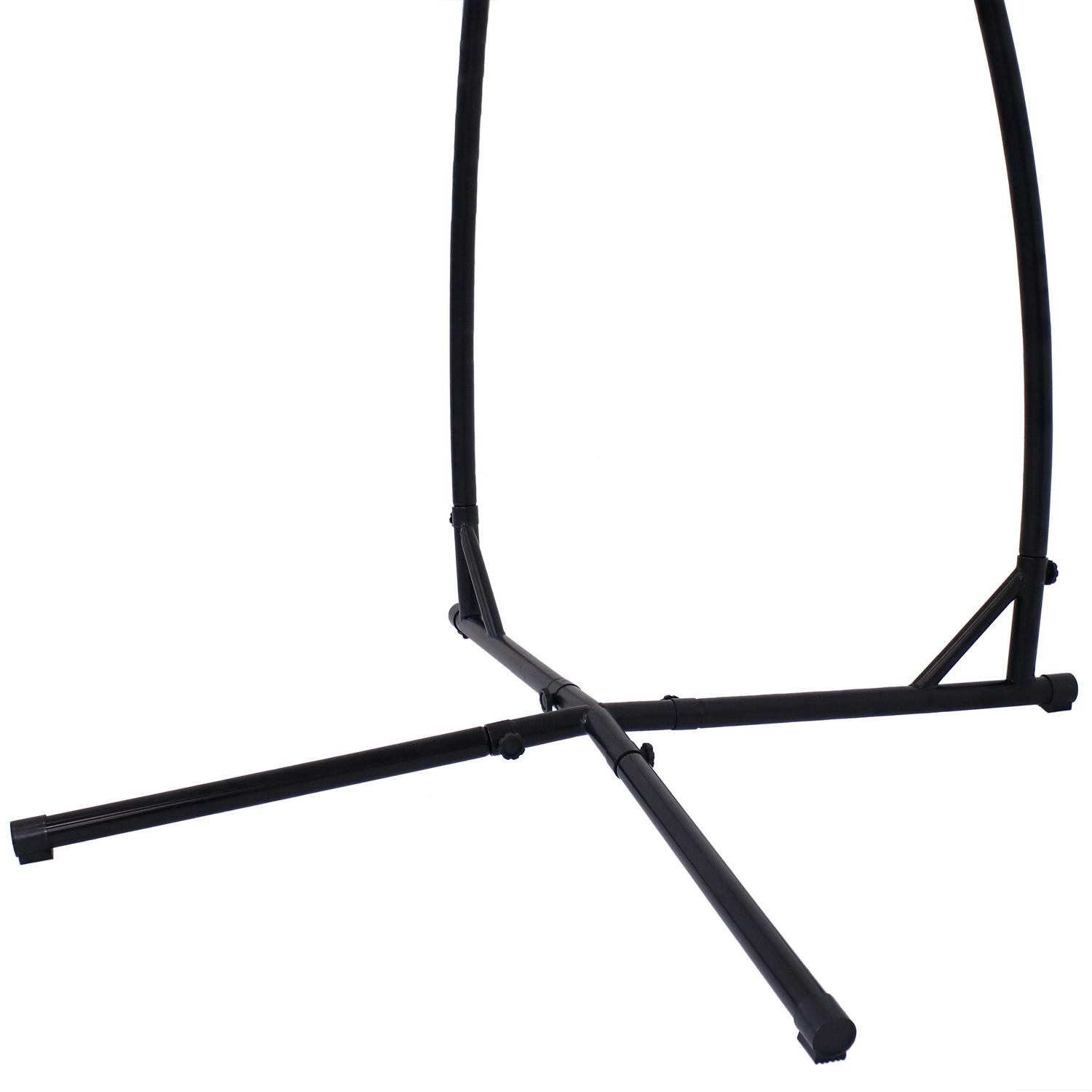 Sunnydaze 250 lb Capacity Powder-Coated Steel X-Base Hammock Chair Stand - Black - Image 9