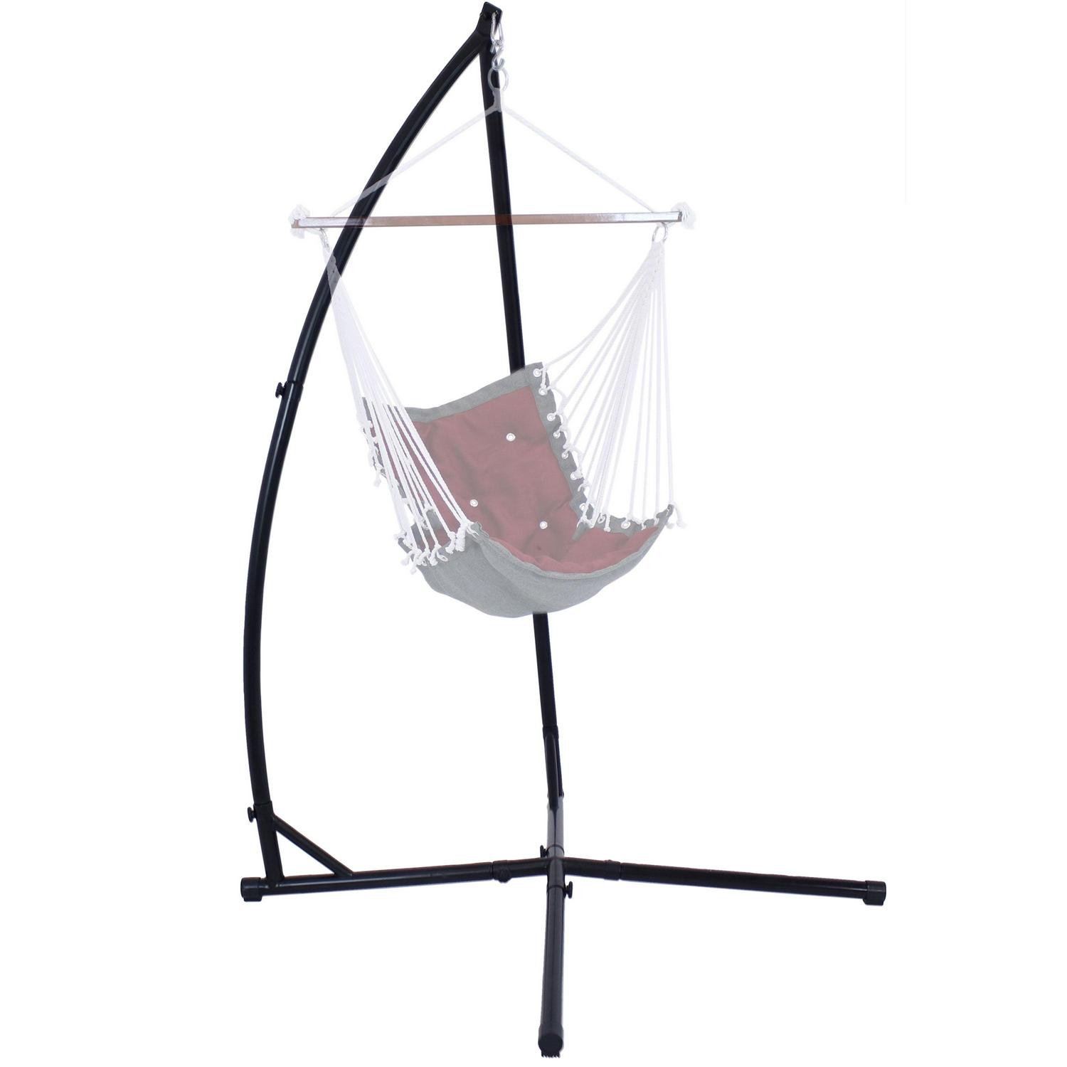 Sunnydaze 250 lb Capacity Powder-Coated Steel X-Base Hammock Chair Stand - Black - Image 10