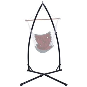 Sunnydaze 250 lb Capacity Powder-Coated Steel X-Base Hammock Chair Stand - Black