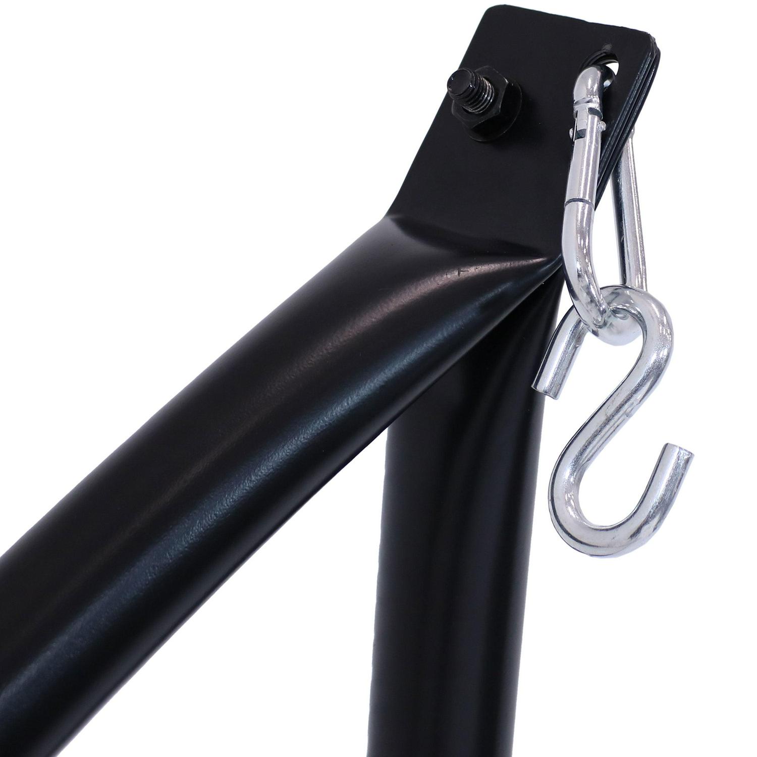 Sunnydaze 250 lb Capacity Powder-Coated Steel X-Base Hammock Chair Stand - Black - Image 6