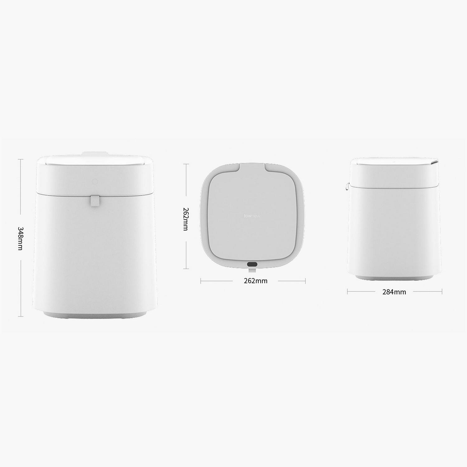 TOWNEW T02A 3.5 Gallon White Smart Trash Can - Image 3