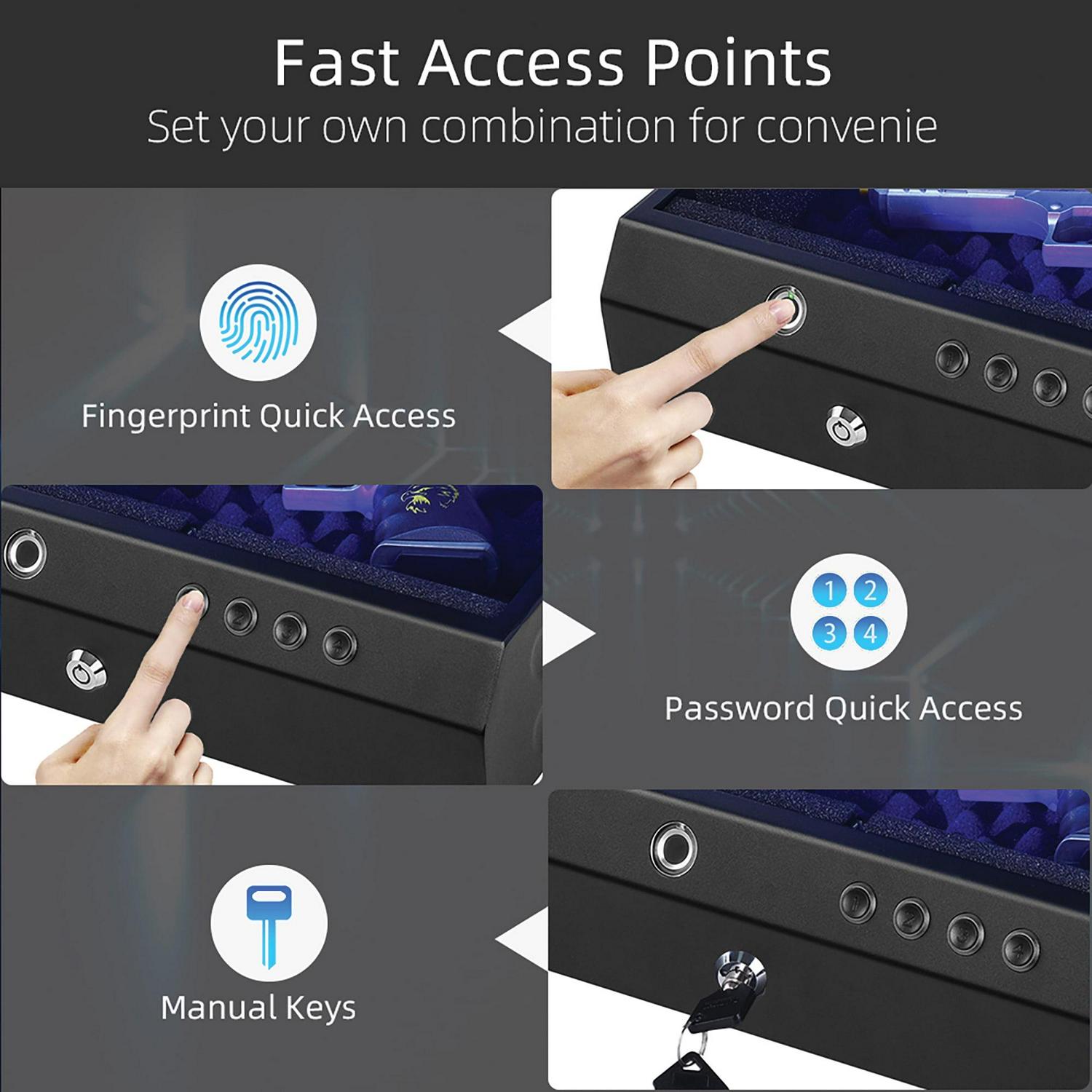 Tokk PL15 PL15 Versatile Fingerprint Safe, Black - Image 5