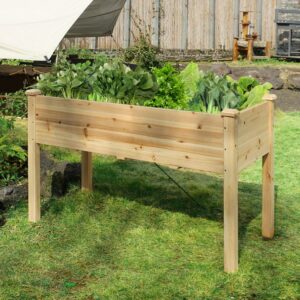 VEIKOUS Raised Garden Bed Elevated Wood Planter Box with Legs for Outdoor Plants Herbs and Flower