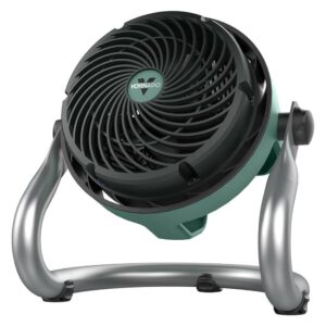 Vornado EXO51 Small Heavy Duty Air Circulator, 3-Speed High Velocity Shop Fan, Dustproof and Water-Resistant Powerful Motor, Industrial High Impact Case, Green