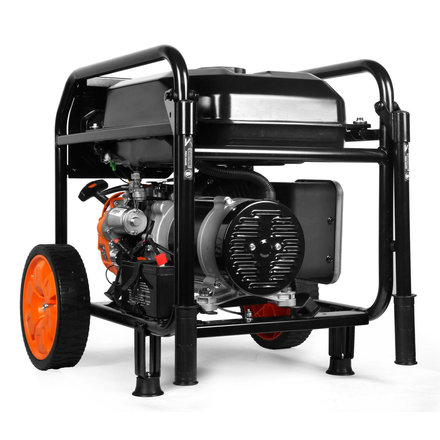 WEN 5,600-Watt Portable Generator with Wheel Kit, Electric Start, 224cc, Transfer-Switch, RV-Ready, and CO Watchdog (GN5602X) - Image 4