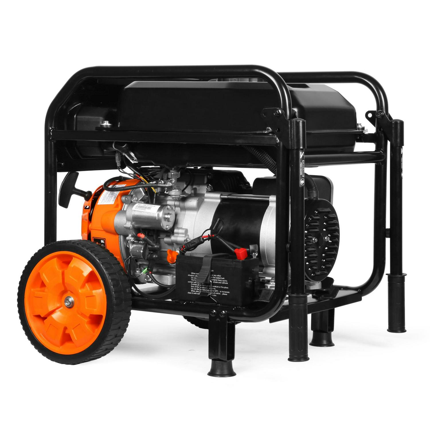 WEN 5,600-Watt Portable Generator with Wheel Kit, Electric Start, 224cc, Transfer-Switch, RV-Ready, and CO Watchdog (GN5602X) - Image 11