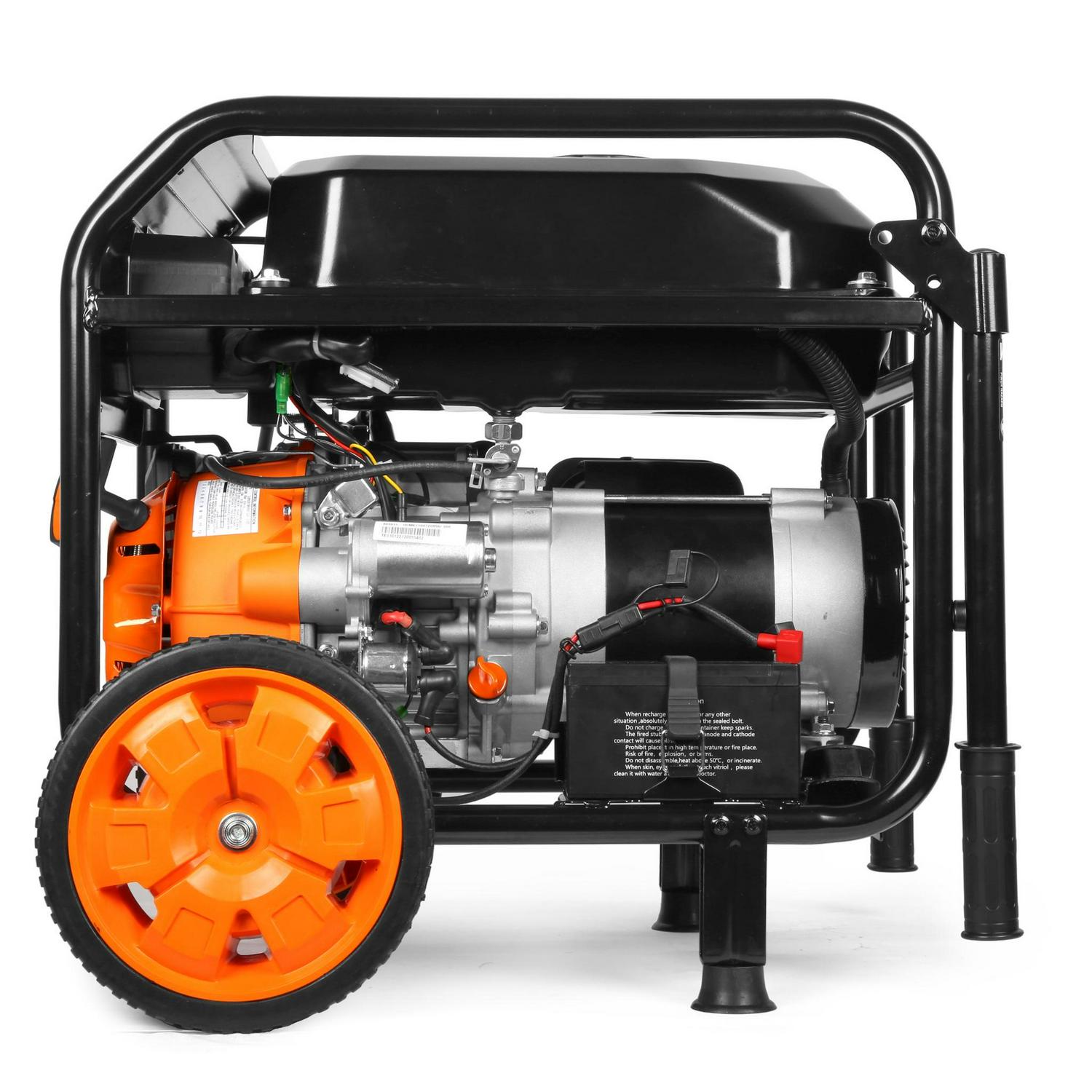 WEN 5,600-Watt Portable Generator with Wheel Kit, Electric Start, 224cc, Transfer-Switch, RV-Ready, and CO Watchdog (GN5602X) - Image 6