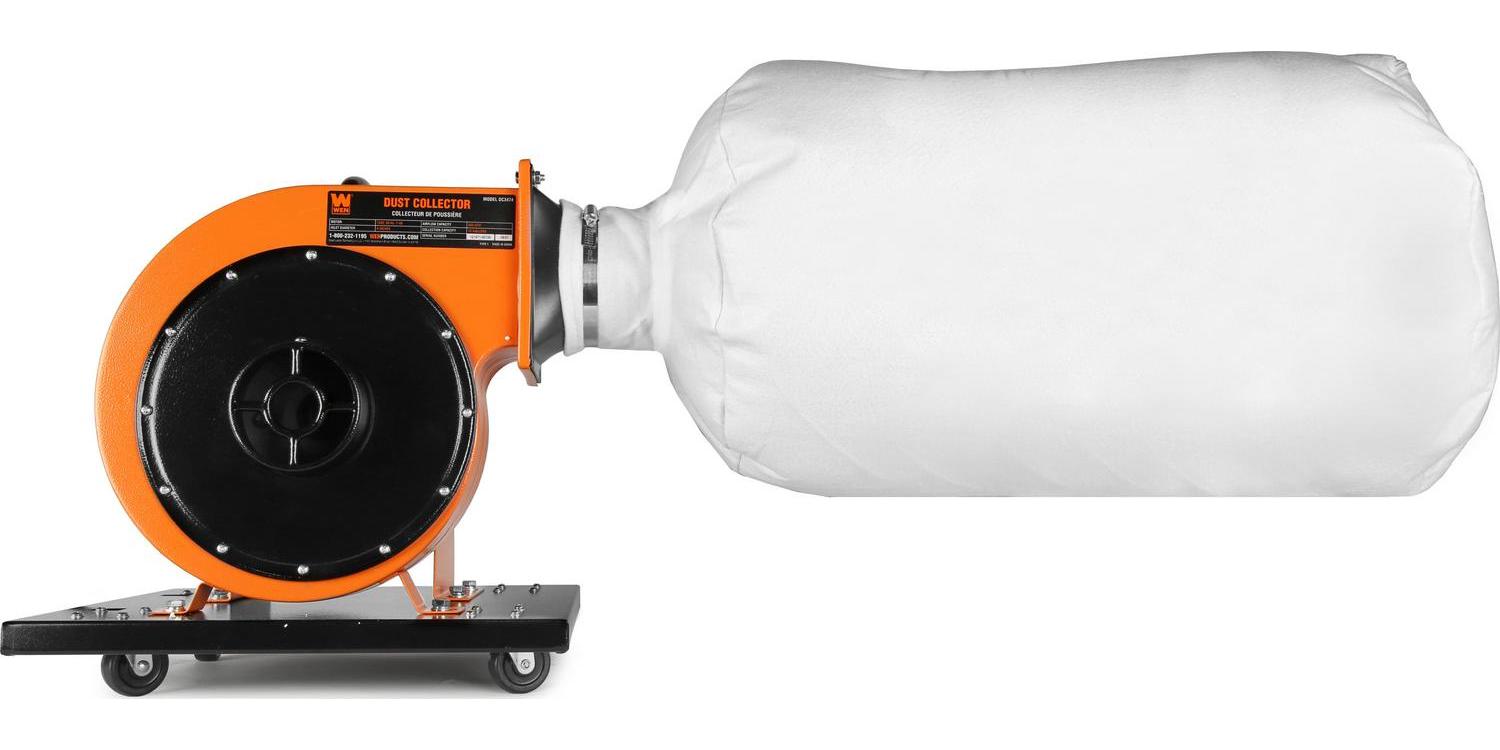 WEN 7.4-Amp Rolling Dust Collector with Induction Motor, 15-Gallon Bag and Optional Wall Mount - Image 2
