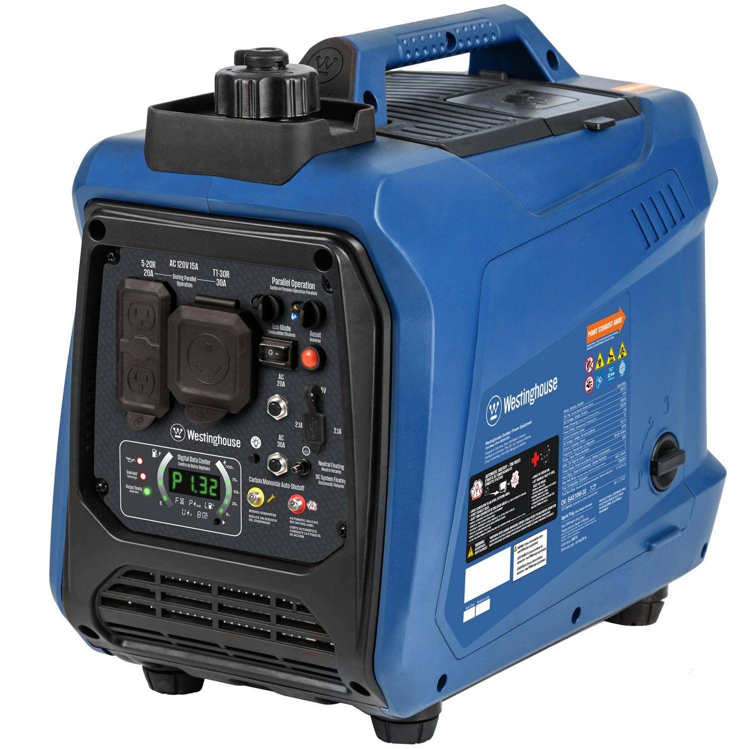 Westinghouse 2550 Peak Watt RV Ready, Gas Powered Portable Inverter Generator with CO Sensor - Image 5