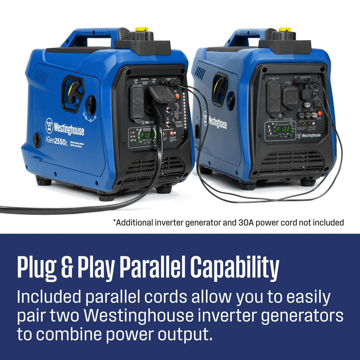 Westinghouse 2550 Peak Watt RV Ready, Gas Powered Portable Inverter Generator with CO Sensor - Image 4