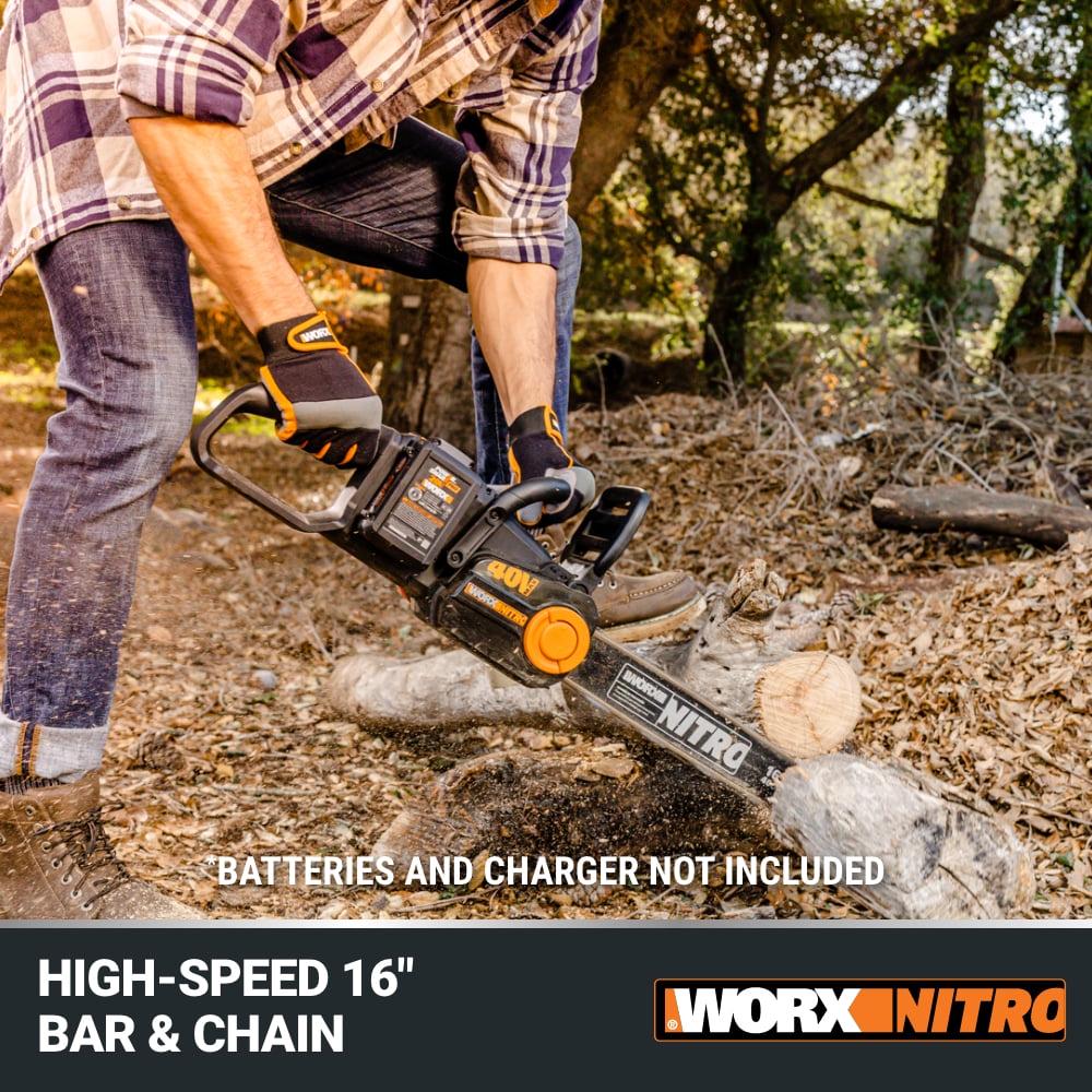 Worx Nitro WG385.9 40V Power Share 16" Cordless Chainsaw with Brushless Motor (Tool Only) - Image 4
