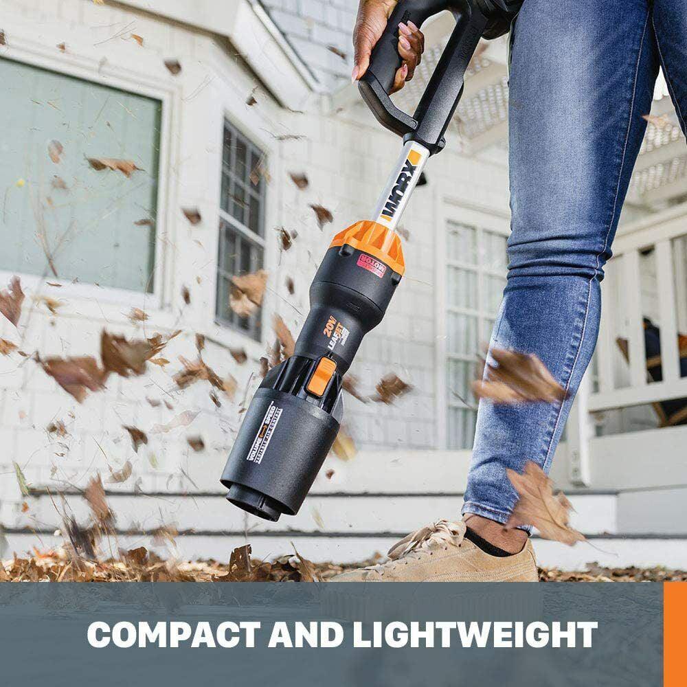 Worx WG543 130 MPH at 410 CFM Battery-Powered Cordless Leaf Blower, Sonic Turbine Technology - Image 2
