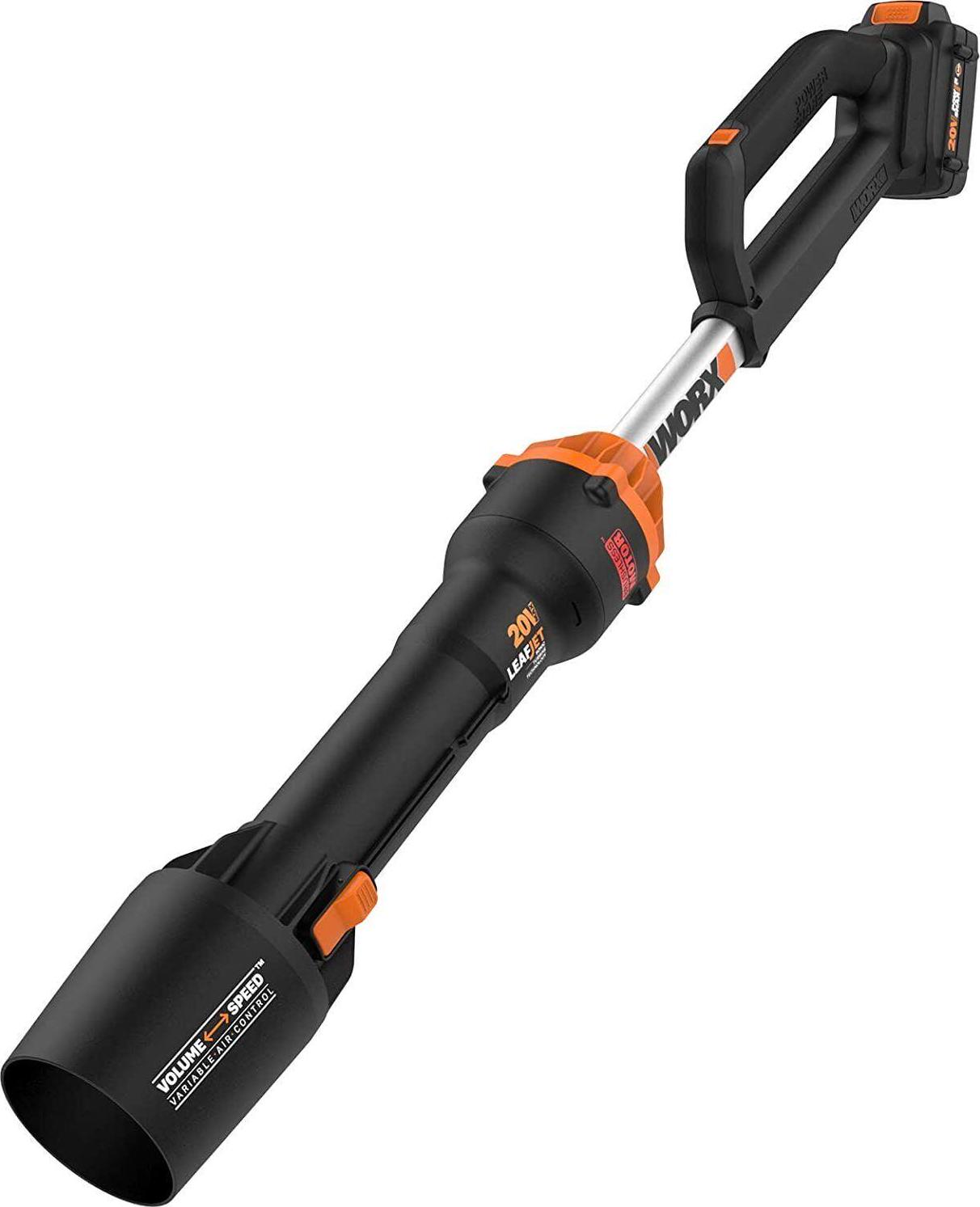 Worx WG543 130 MPH at 410 CFM Battery-Powered Cordless Leaf Blower, Sonic Turbine Technology