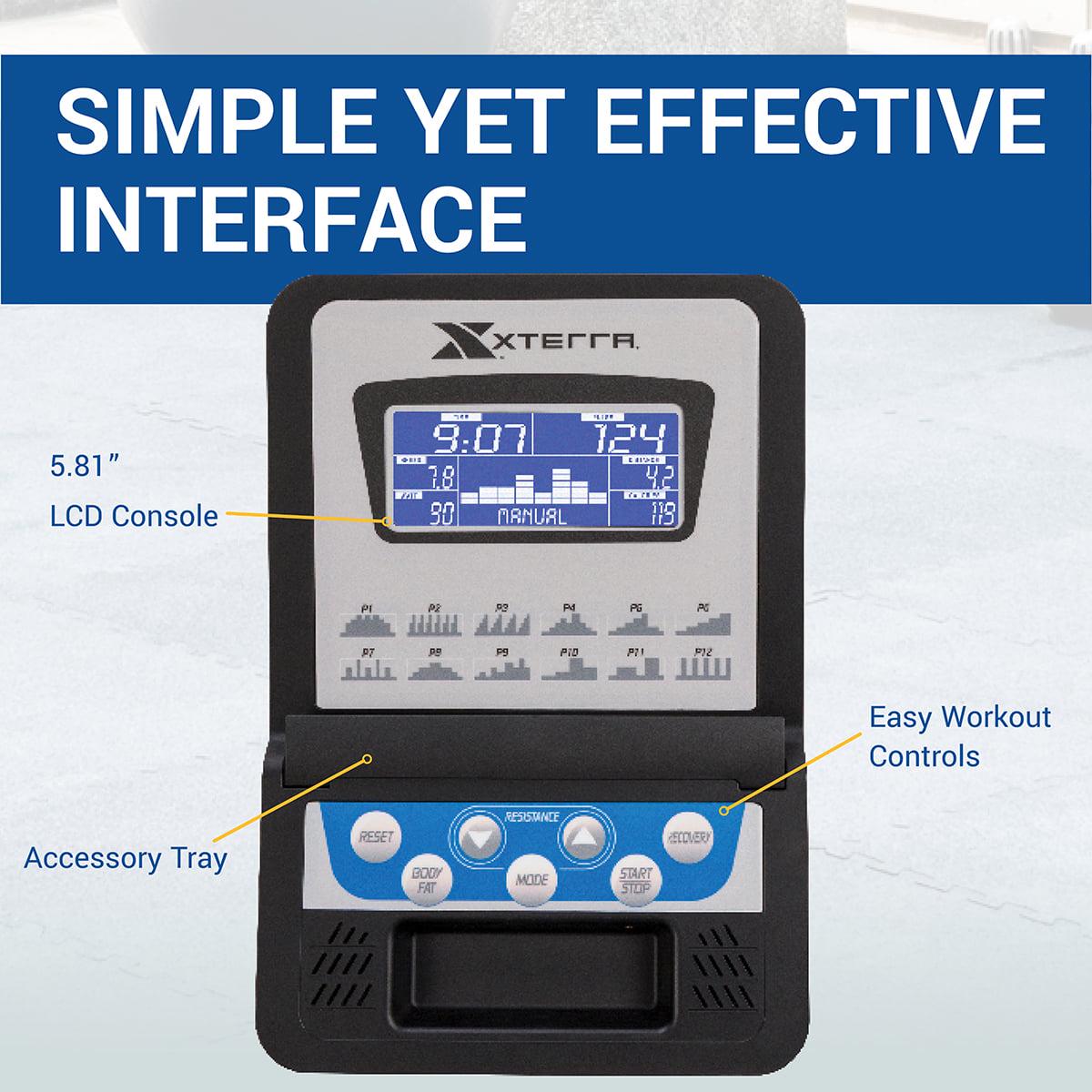 XTERRA Fitness FS3.0 Elliptical Machine with Ergonomic Stride Length - Image 3