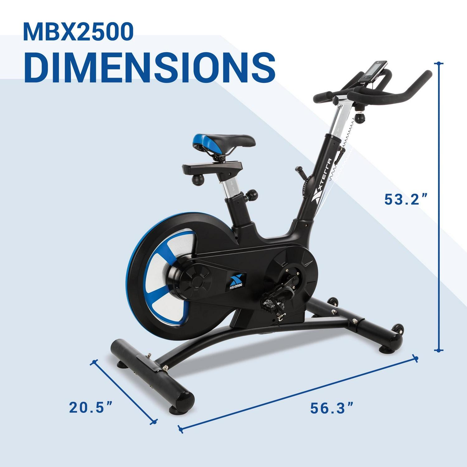 XTERRA Fitness MBX2500 Indoor Cycling Exercise Bike with 48.5 lb Flywheel, LCD Display, 8 Resistance Levels - Image 9