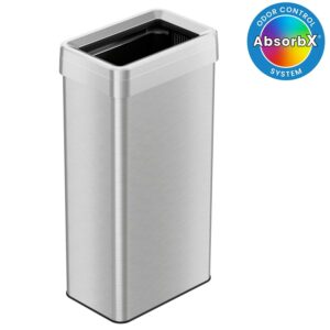 iTouchless 21 Gallon Commercial Grade Stainless Steel Dual-Deodorizer Open Top Rectangular Trash Can